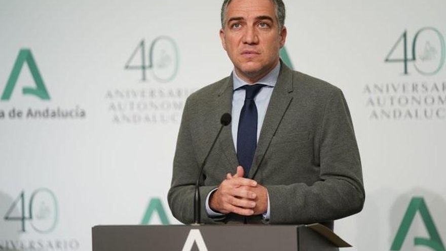 El consejero de la Presidencia, Administración Pública e Interior y portavoz del Gobierno andaluz, Elías Bendodo