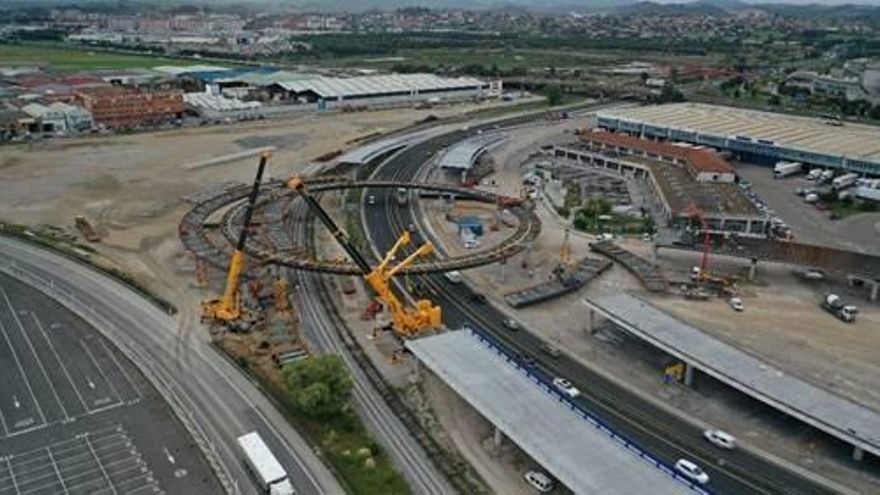 Obras de acceso al puente de Raos