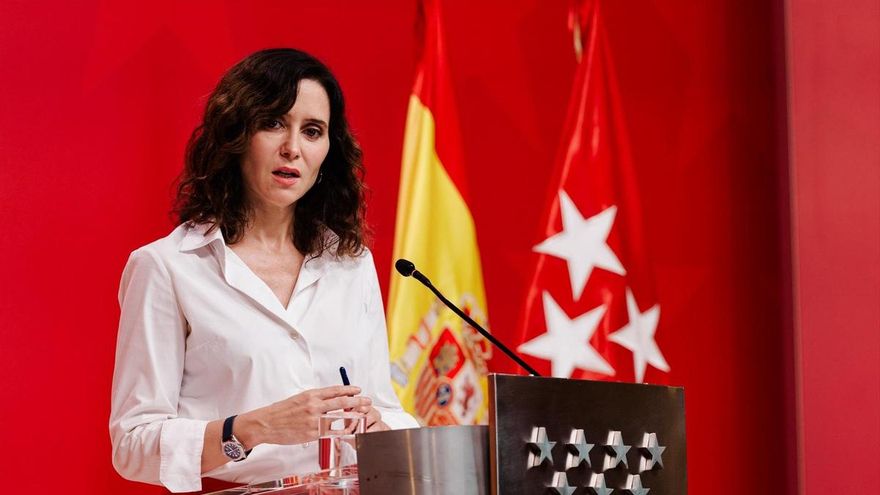 La presidenta de la Comunidad de Madrid, Isabel Díaz Ayuso, este lunes