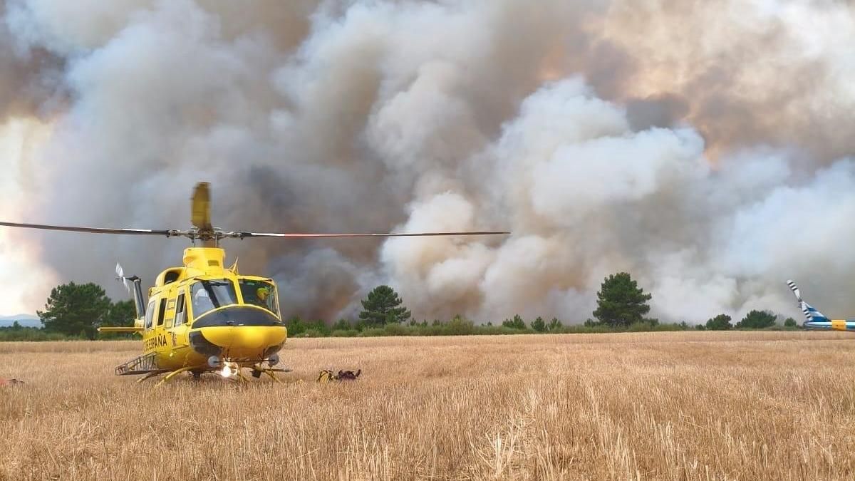 Incendio forestal en Porqueros (Magaz de Cepeda).