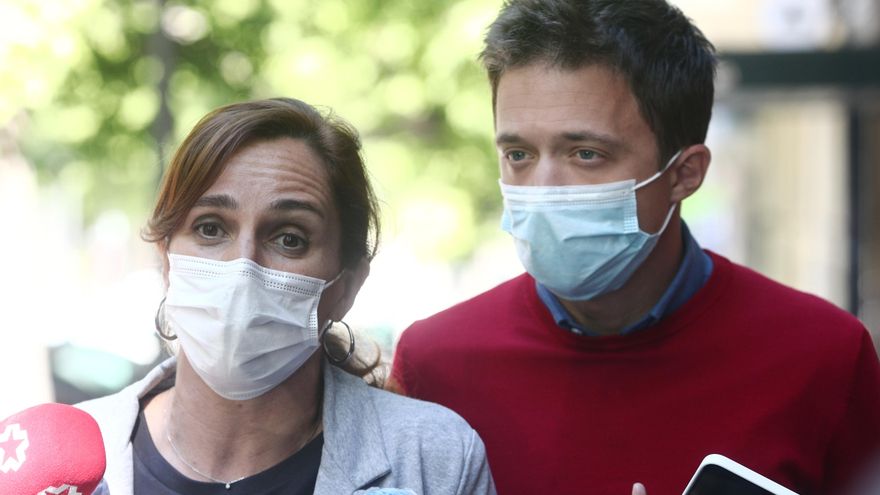 La candidata de Más País a la Presidencia de la Comunidad de Madrid, Mónica García, y el líder de Más País, Íñigo Errejón.