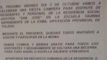 La Diputación de Toledo paga una becerrada a la residencia de mayores que mantiene cerrada