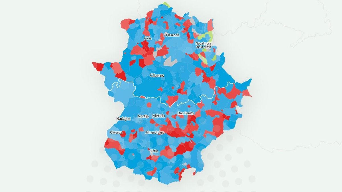 Los resultados de las elecciones en Extremadura 2025, municipio a municipio