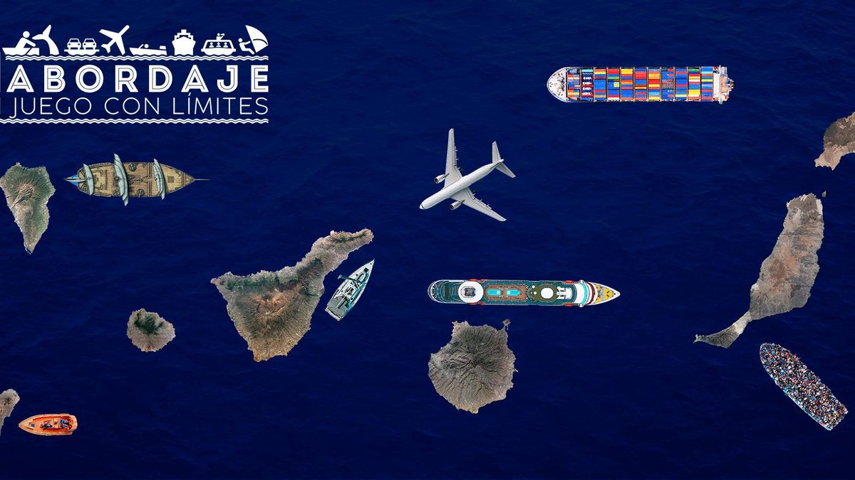 Un juego en la calle con naipes y un tablero de tres metros para abordar los límites de Canarias