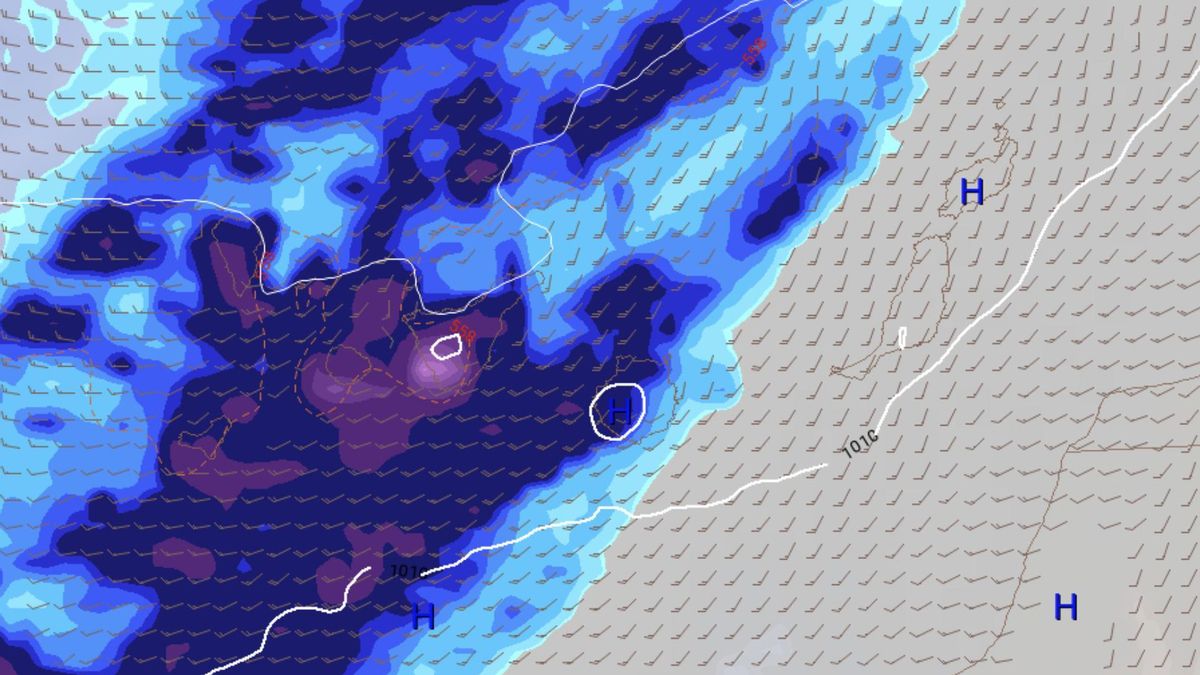 Aemet actualiza sus avisos por la borrasca Francis: suben a naranja en zonas de Canarias