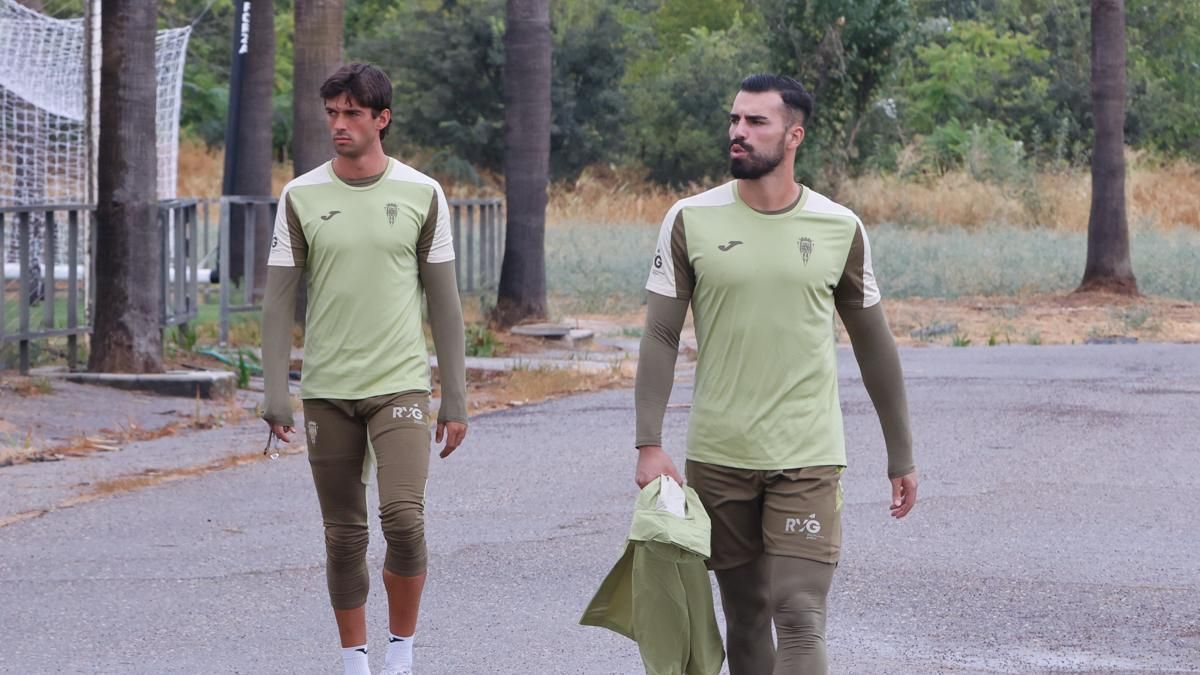 Iker Álvarez y Guilherme, durante un entrenamiento en la Ciudad Deportiva