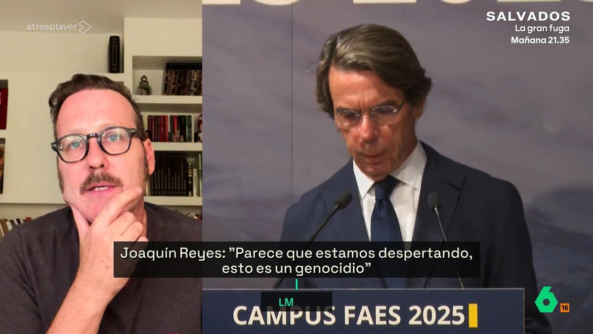 El detalle de Aznar que no convence a Joaquín Reyes: "Lo que digan Ayuso y él sobre Gaza me importa poco"