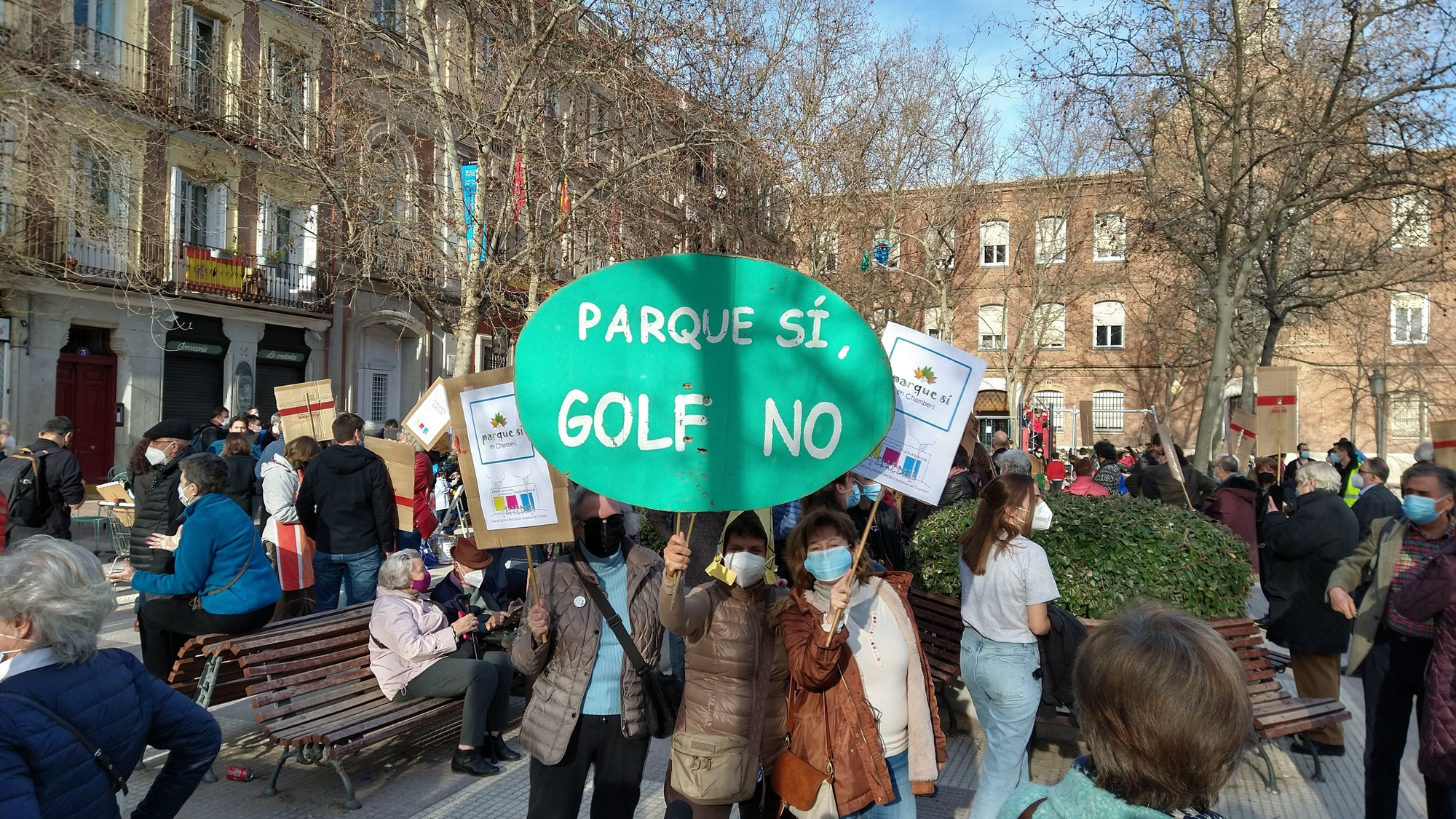 Concentración Casa Cultura - pancarta Parque Sí