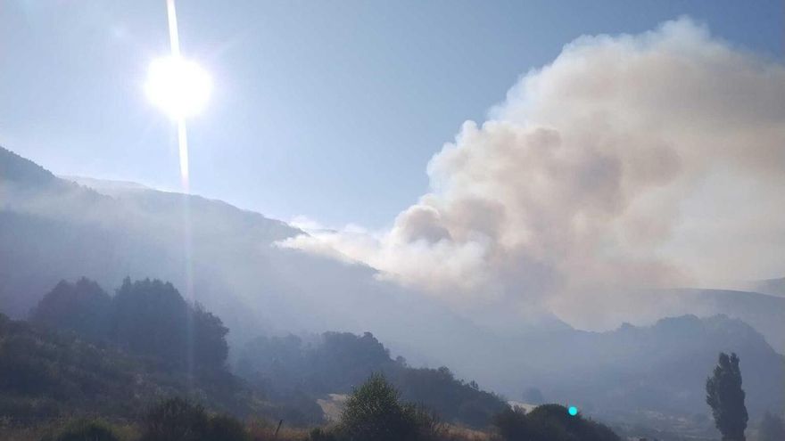 Sin control y en nivel 1 el incendio forestal de Villablino cuyo origen fue posiblemente intencionado