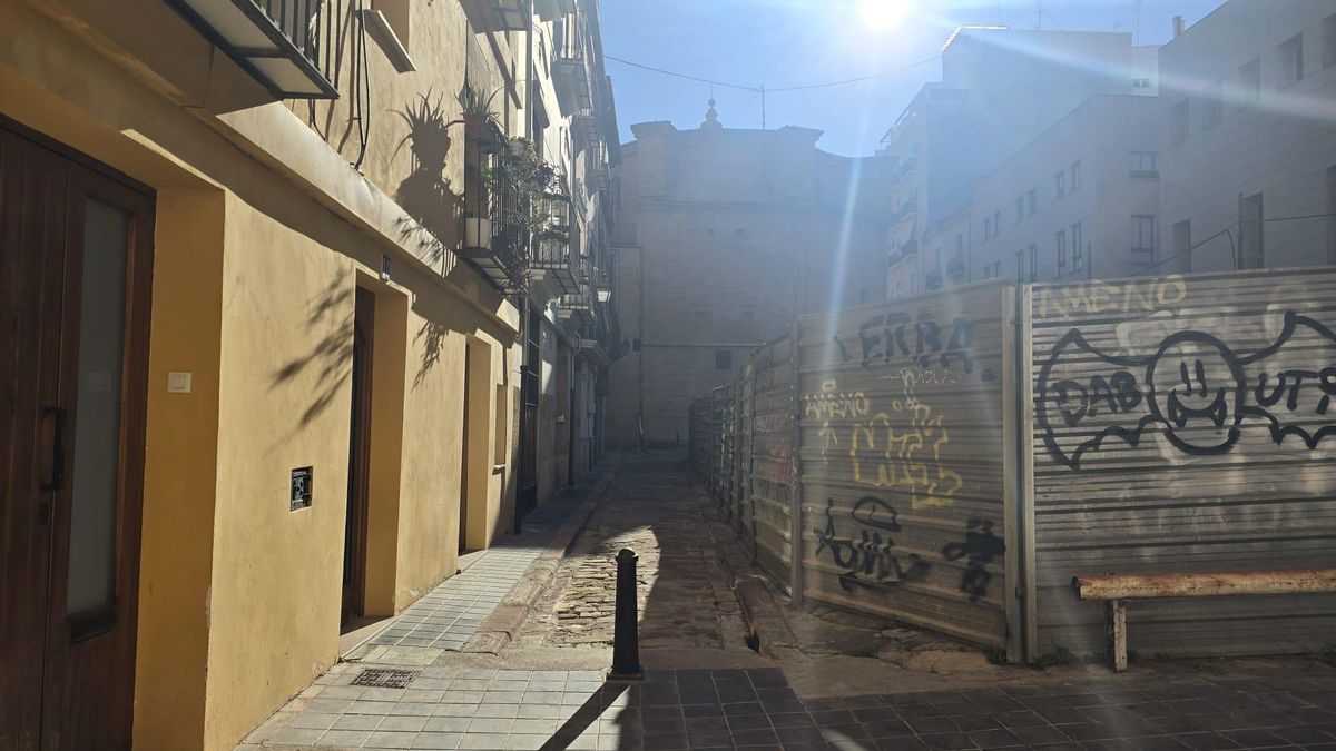 Los vecinos de la Calle Salvador piden a las Corts Valencianes que se haga cargo de adecentar el solar frente a sus viviendas.