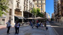 Una calle de Valladolid durante una de las fases de la desescalada.