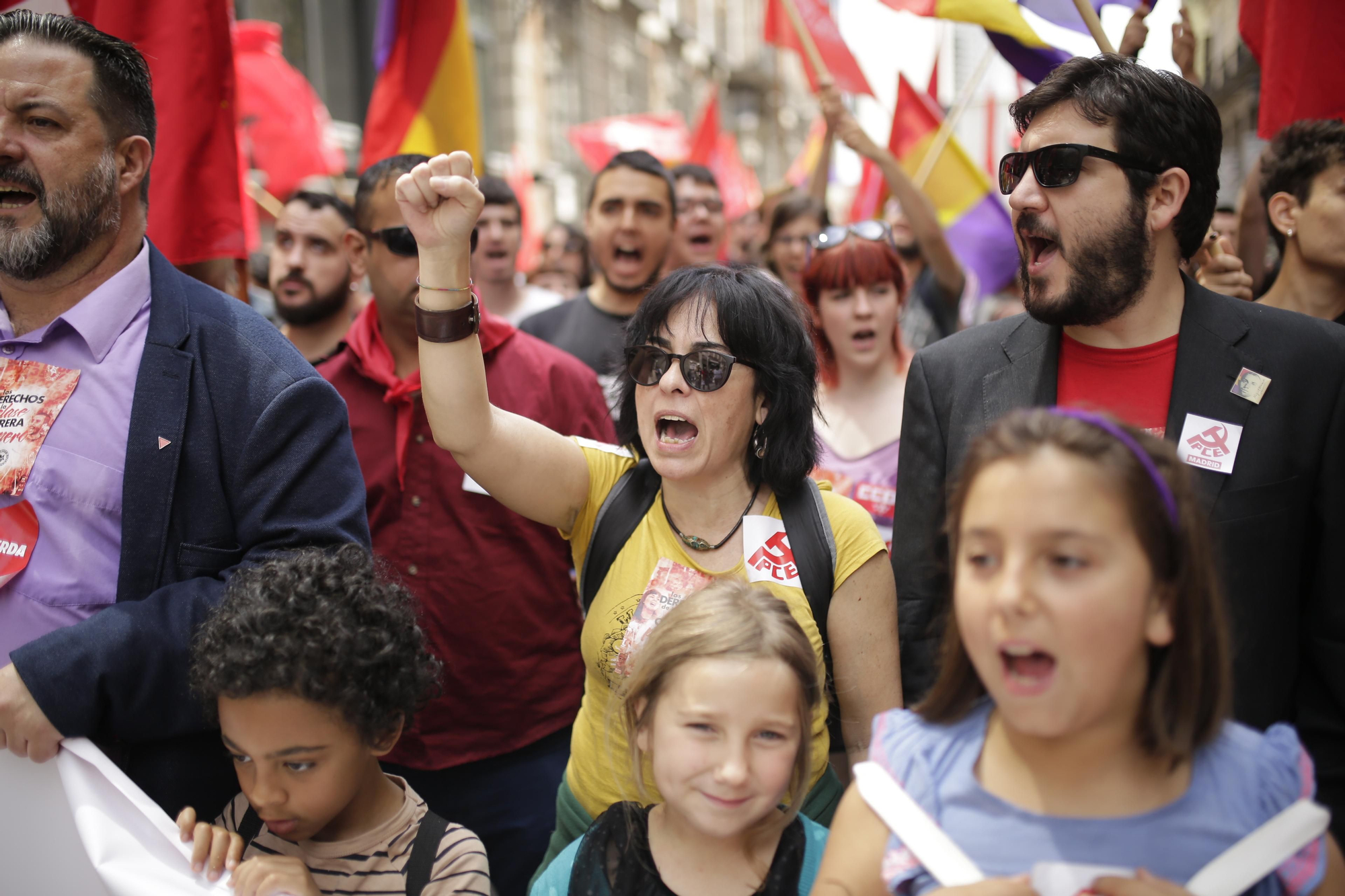 Manifestantes en la marcha del Primero de Mayo de este 2019 en Madrid.