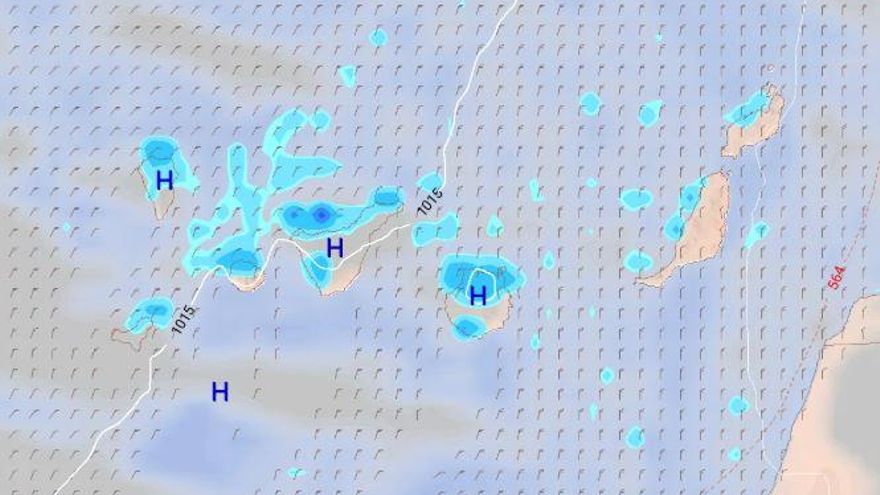 La Aemet prevé que persistan las lluvias en algunos puntos de Canarias de cara al fin de semana