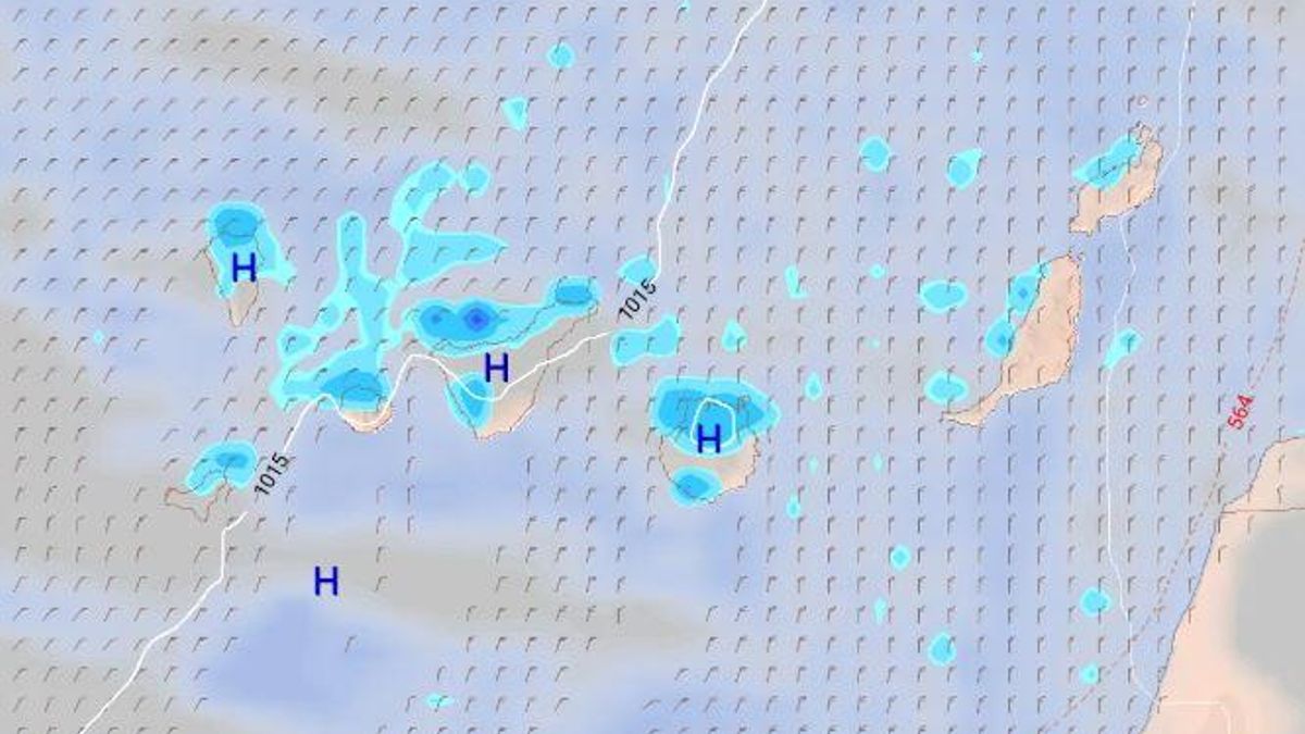 La Aemet prevé que persistan las lluvias en algunos puntos de Canarias de cara al fin de semana