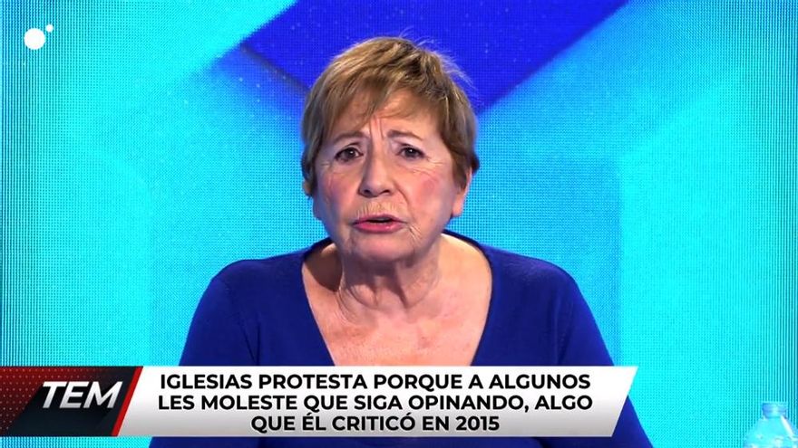 Celia Villalobos ataca a Pablo Iglesias desde el programa de Risto: "¿Qué tal los niños? Tu mujer te hace poquito caso"