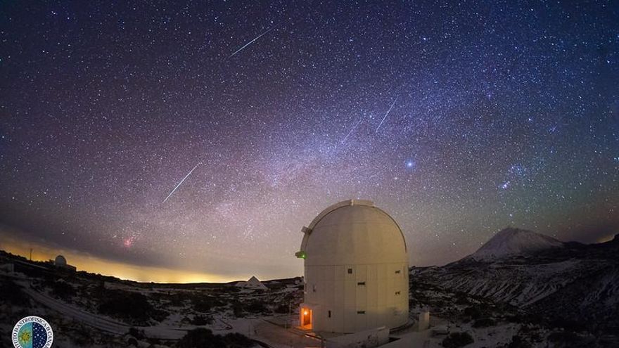 Lluvia de estrellas de las Gemínidas en el Teide