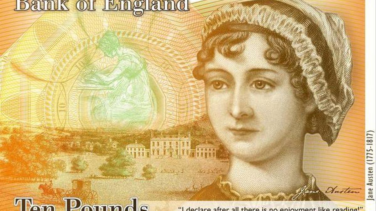 El billete de 10 libras con Jane Austen.