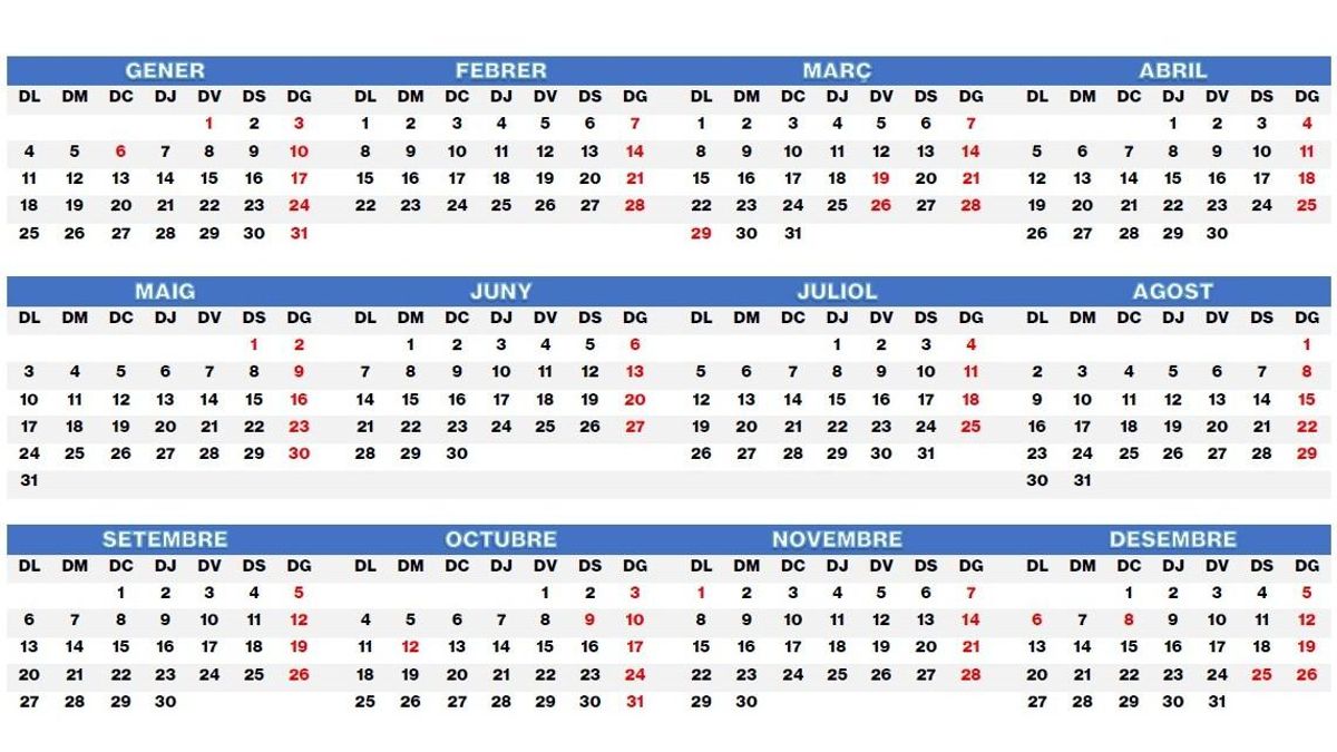 Quins dies seran festius a la Comunitat Valenciana el 2027: adéu a la festa a Sant Joan