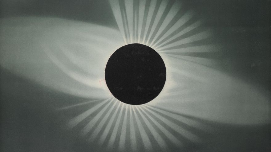Eclipse total de sol observado en 1878 en Creston, Wyoming. Étienne Léopold Trouvelot.