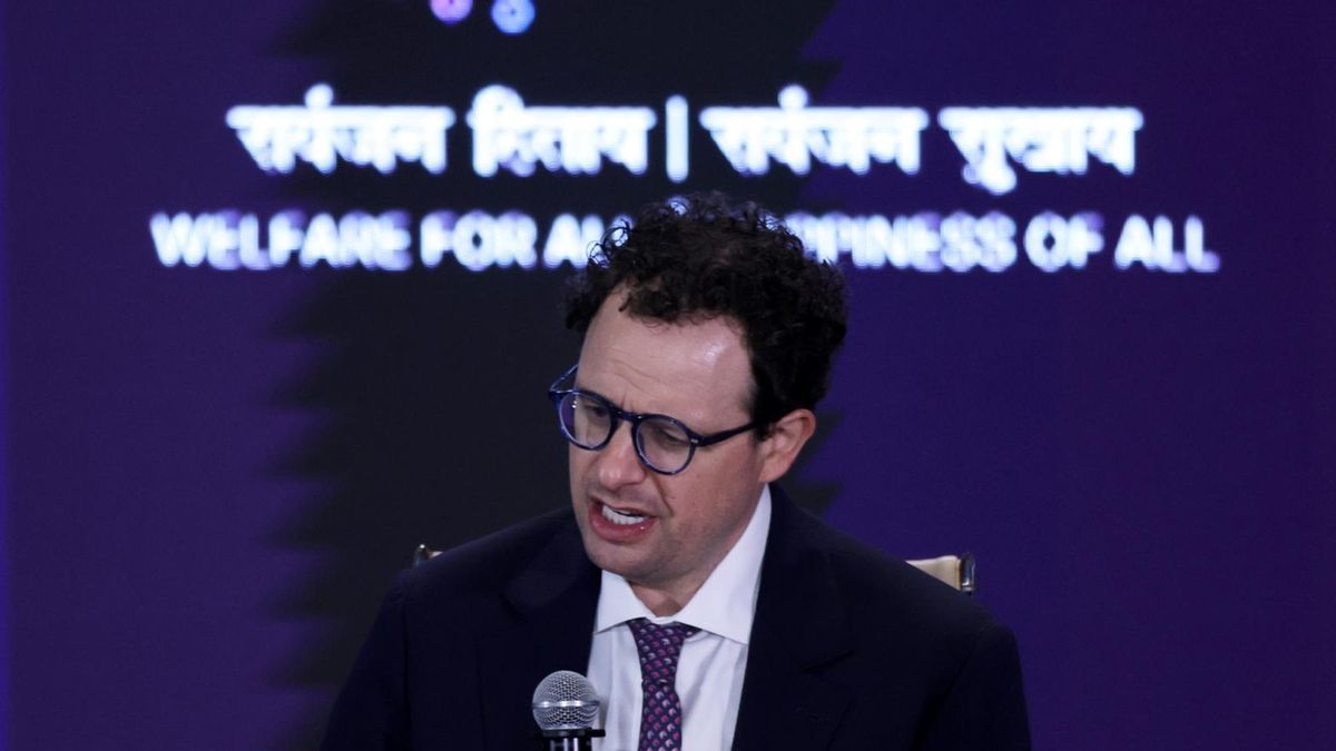 El director ejecutivo de Anthropic, Dario Amodei, asiste a una sesión en la Cumbre de Impacto de la IA 2026 en Bharat Mandapam, Nueva Delhi, India, el 19 de febrero de 2026.