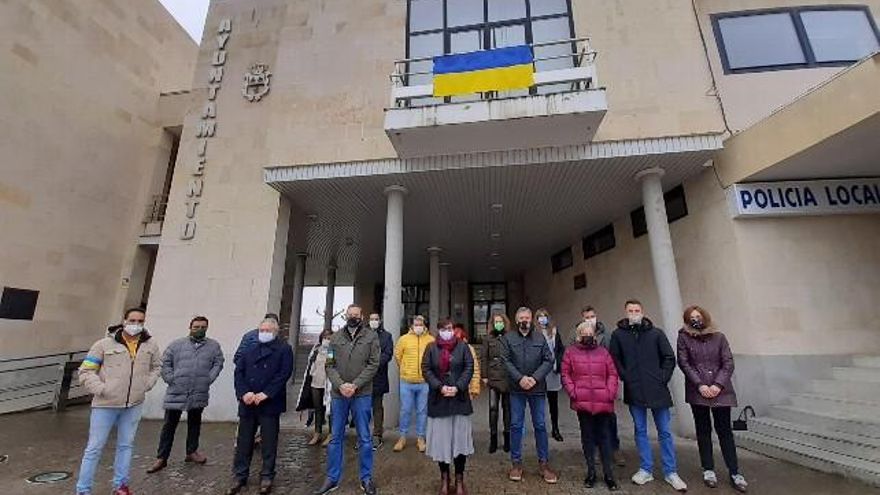 Concentración a favor de Ucrania en San Andrés del Rabanedo.