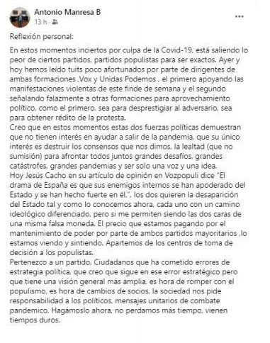 Publicación de Antonio Manresa.