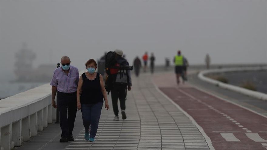 Calima en Las Palmas de Gran Canaria, este lunes, 15 de febrero