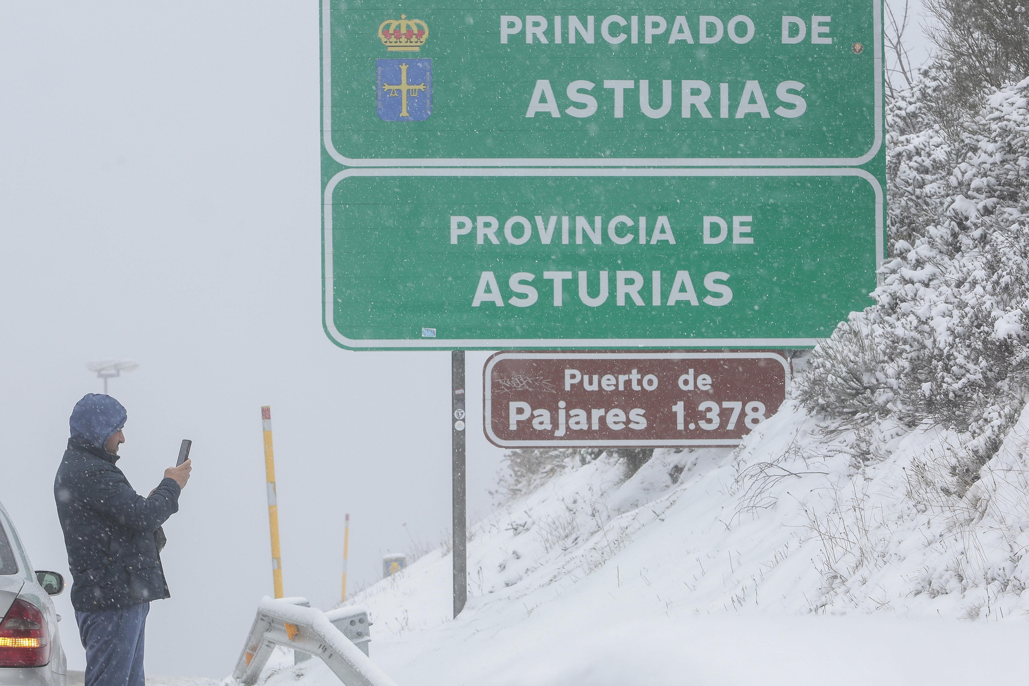 Nieve en el Puerto de Pajares.