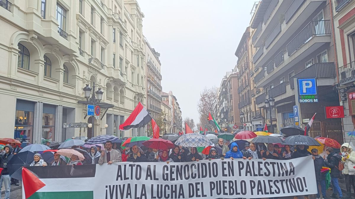 Manifestación propalestina en el centro de Madrid