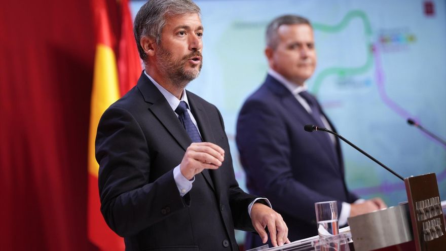 El consejero de Presidencia, Justicia y Administración Local de la Comunidad de Madrid, Miguel Ángel García Martín, en la rueda de prensa posterior al Consejo de Gobierno
REMITIDA / HANDOUT por COMUNIDAD DE MADRID