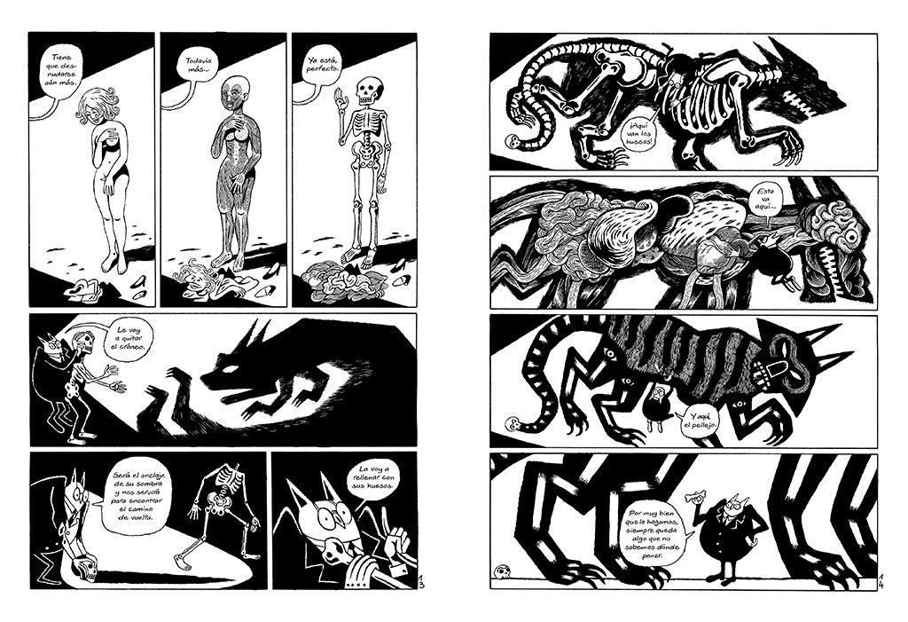 Varias viñetas del cómic 'El Señor Búho y el País de los Muertos' de David B.