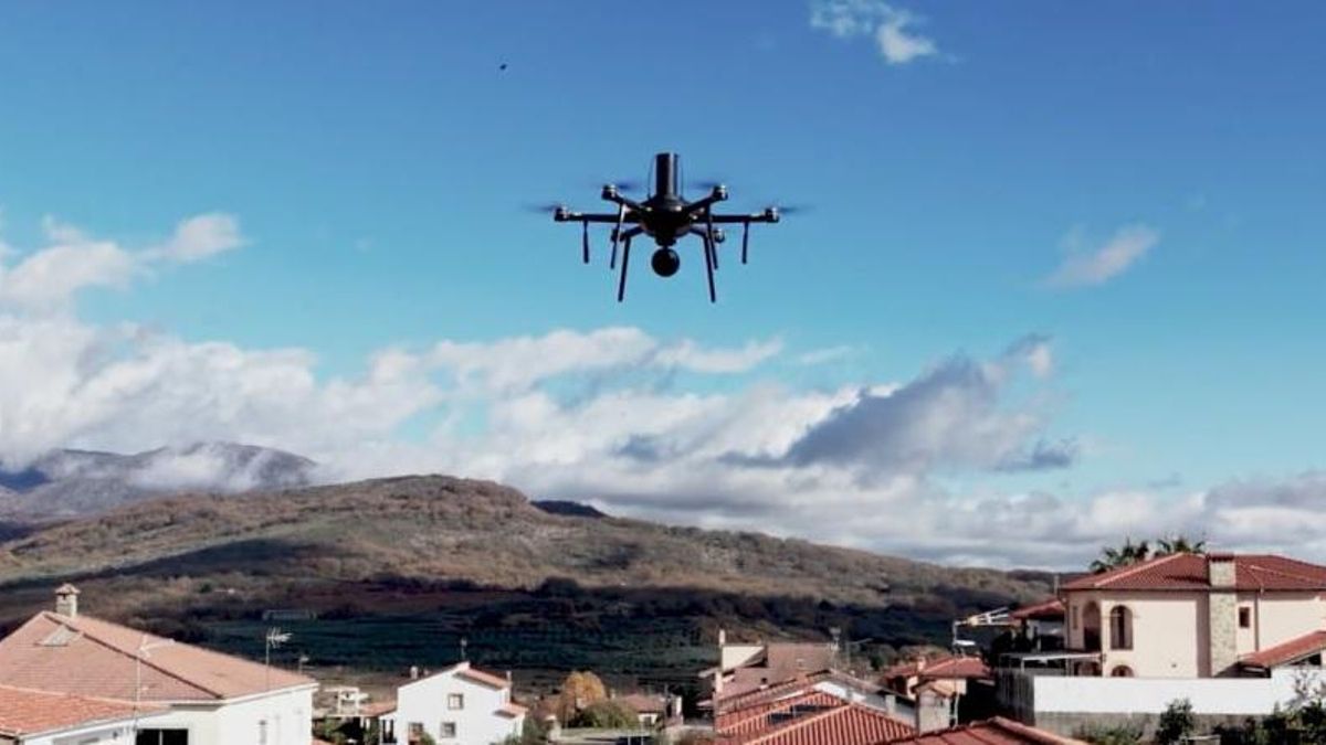 Uno de los drones desplegados por Telefónica.
