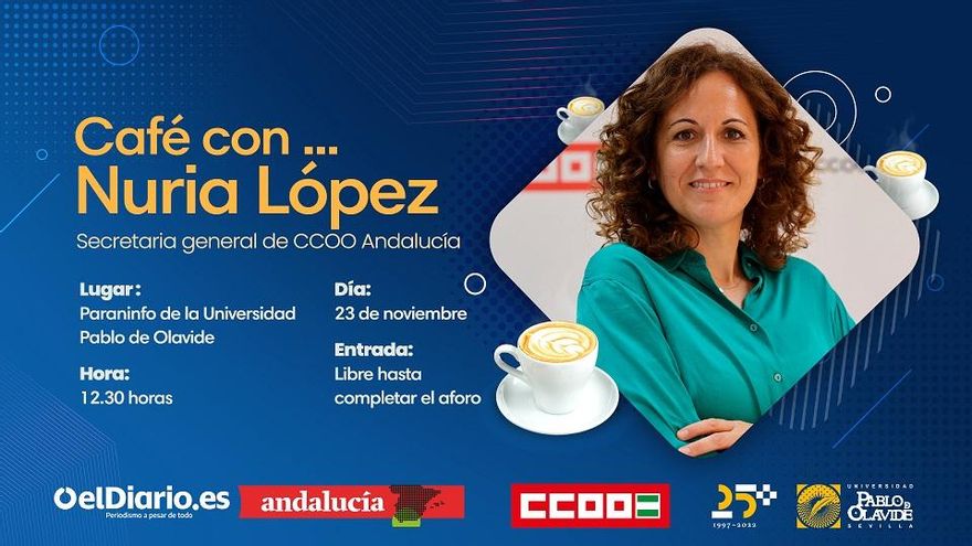 elDiario.es Andalucía se toma un 'Café con... Nuria López, secretaria general de CCOO Andalucía'