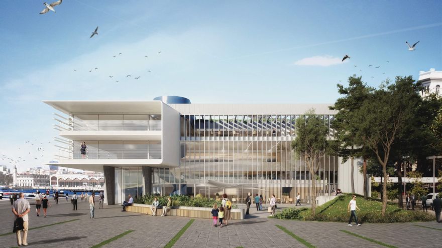 Imatge virtual del nou edifici des d'un lateral.