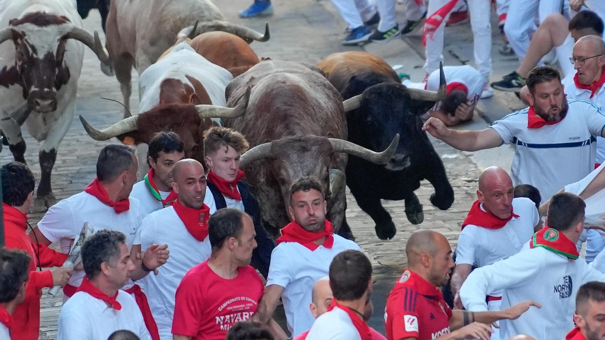 Herido un corredor logroñés en el encierro de San Fermín de este miércoles en Pamplona