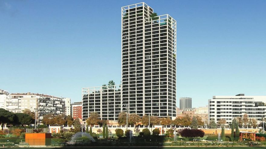 El polémico rascacielos sobre las Cocheras de Palacios desvela el aspecto que tendrá en el horizonte de Chamberí