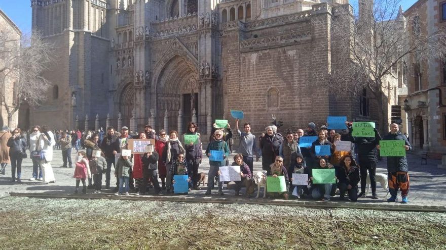Concentración en Toledo para pedir que paralicen trabajos de limpieza en la ribera del Tajo