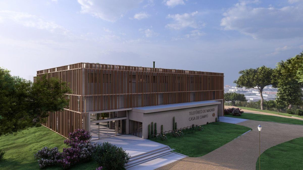 Vista exterior de la futura estación para el teleférico de Casa de Campo