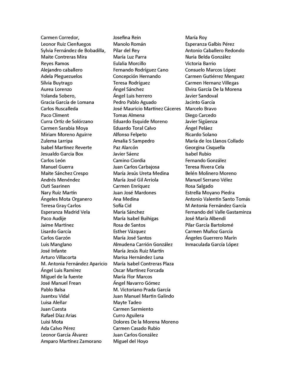 Lista de los 132 extrabajadores de RTVE que están en contra de 'La familia de la tele'