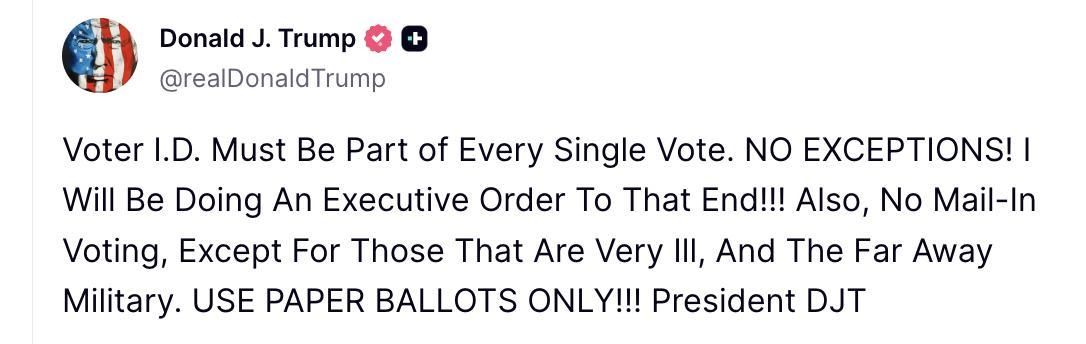 Post de Trump.