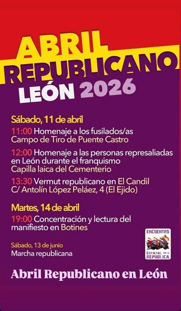 Actividades por el 95 aniversario de la proclamación de la Segunda República en León.