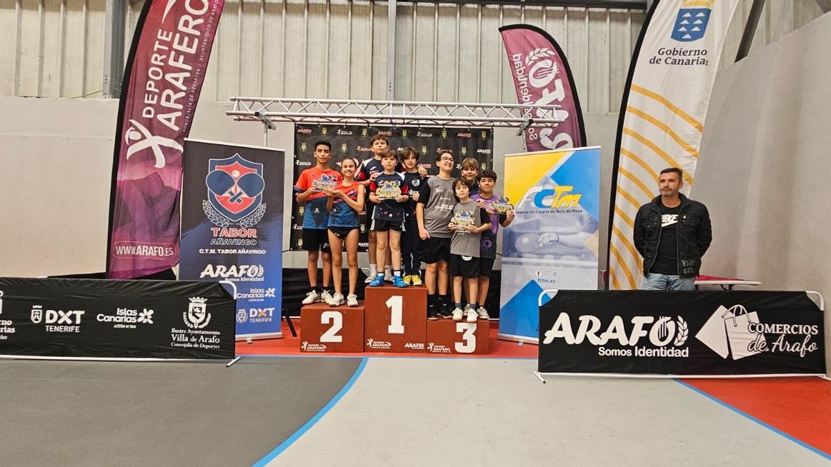 El Arucas TM, gran dominador del Campeonato de Canarias de tenis de mesa de categorías de base