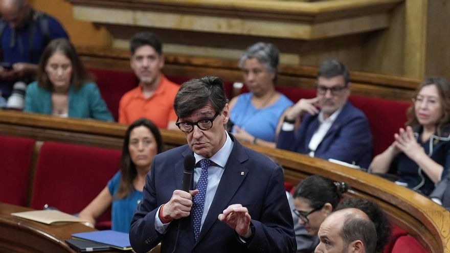 El presidente de la Gneralitat de Catalunya, Salvador Illa, interviene durante un sesión de control al Govern, en el Parlament de Catalunya, a 8 de julio de 2026, en Barcelona, Catalunya (España). David Zorrakino / Europa Press