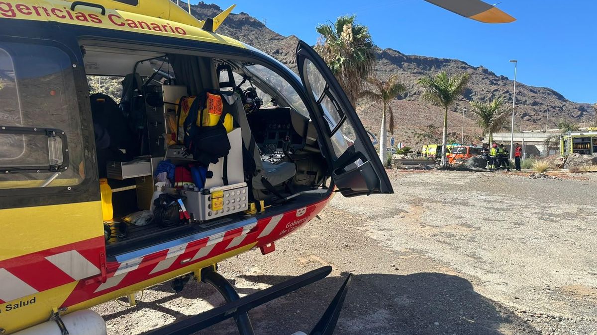 Un hombre herido grave al salirse de la vía el coche en el que viajaba en Mogán