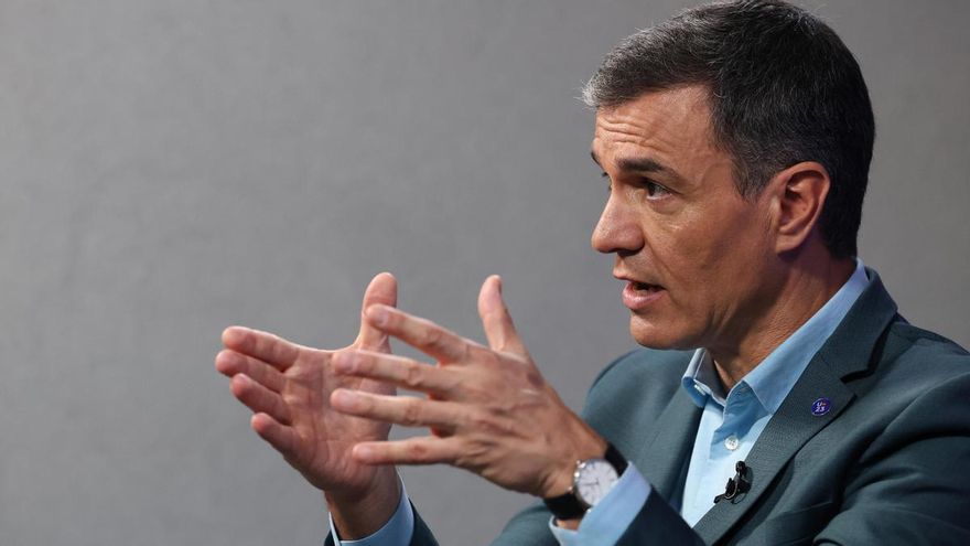 Pedro Sánchez en un momento de la entrevista con elDiario.es