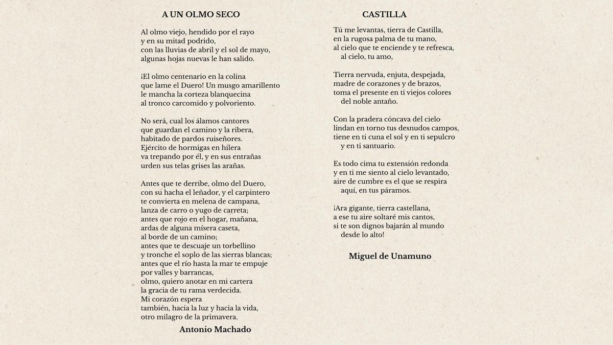 Poemas de Antonio Machado y Miguel de Unamuno utilizados en la exposición de Alicia Urda