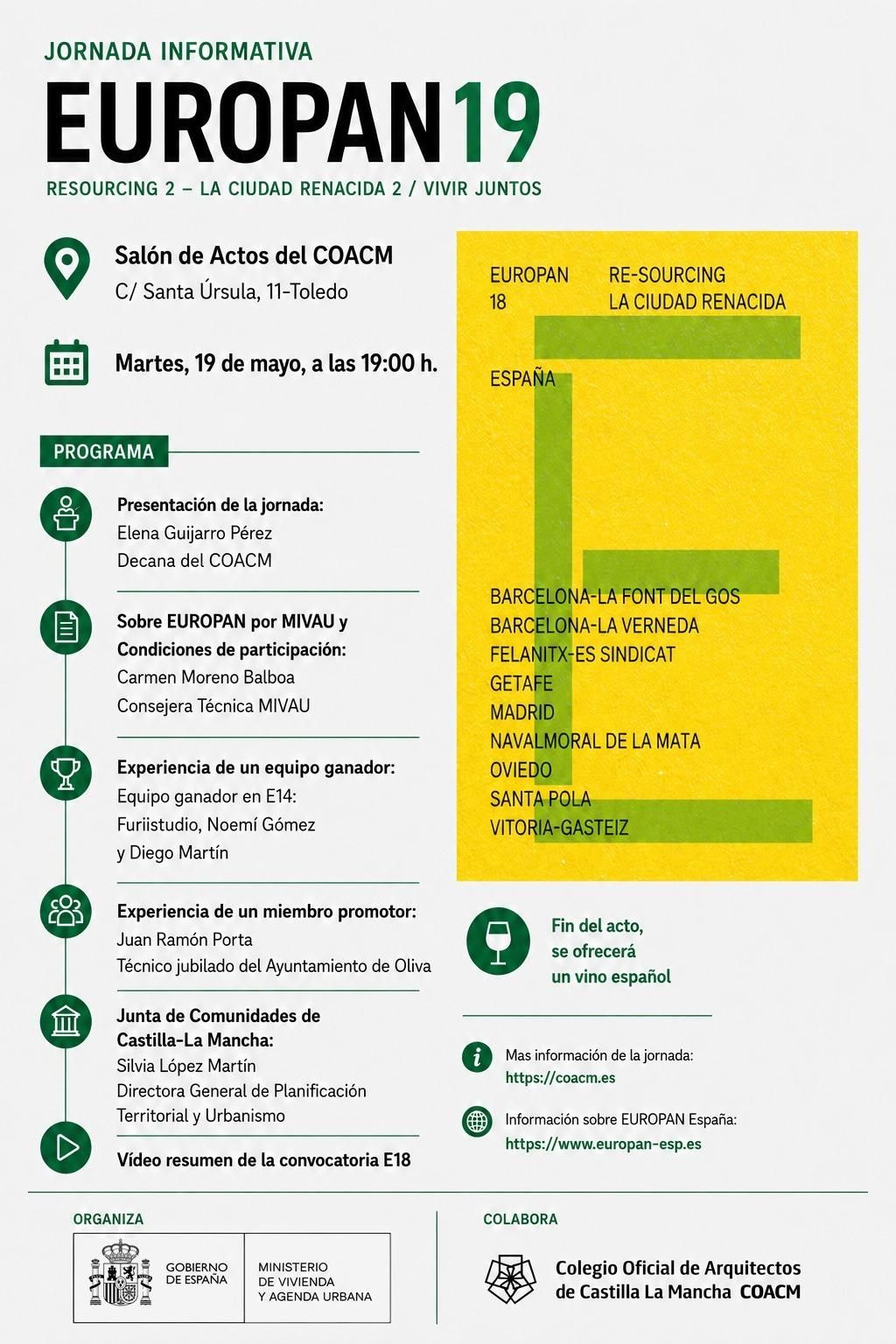 Cartel anunciador de Europan 19 que se celebrará en Toledo