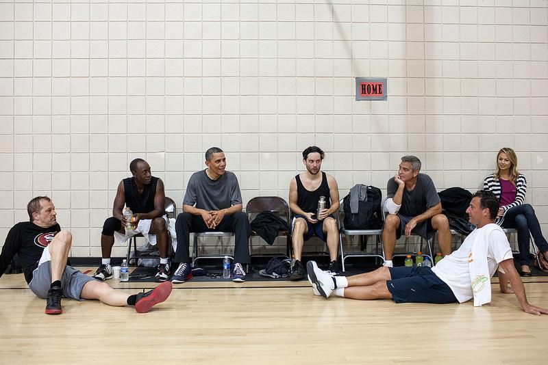 Obama y los amigotes del baloncesto.