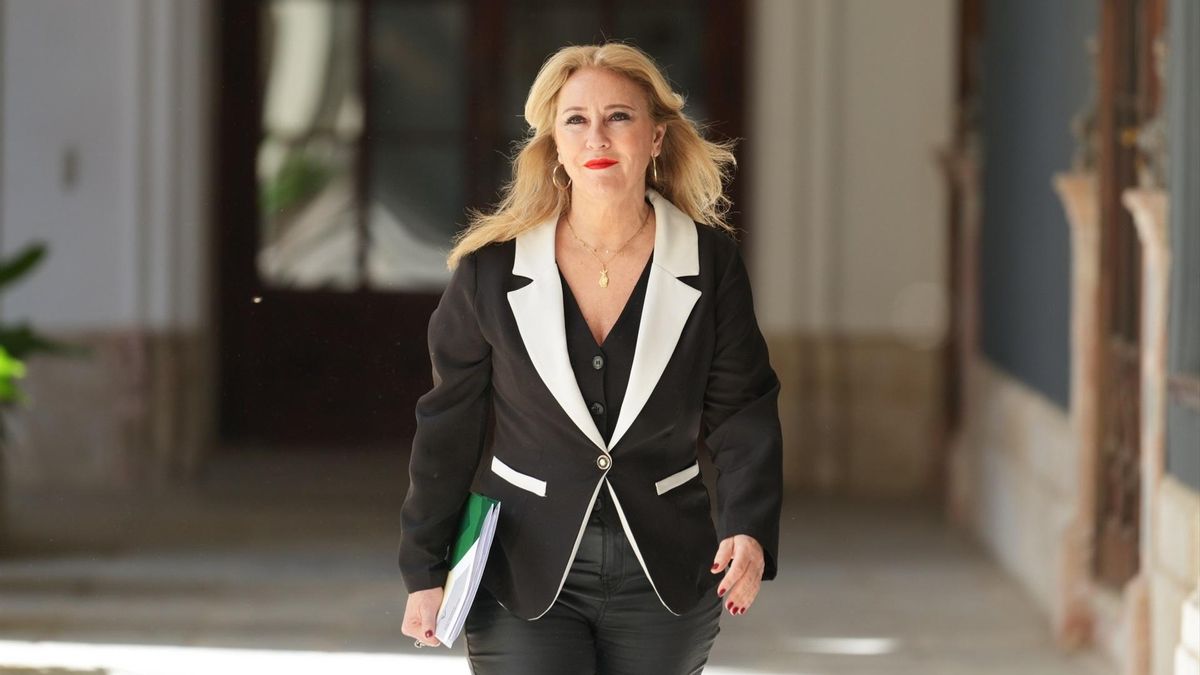 La consejera de Economía, Hacienda y Fondos Europeos y portavoz del Gobierno, Carolina España, a su llegada a la rueda de prensa de este miércoles.