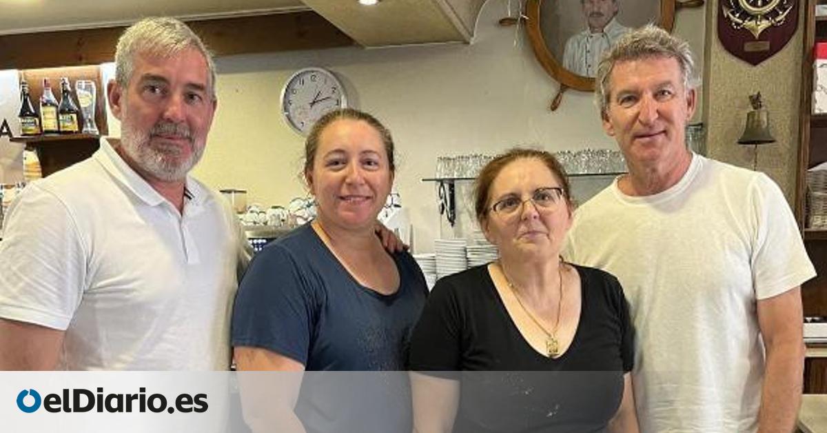 Feijóo se deja fotografiar en Galicia “en compañía del presidente Clavijo”
